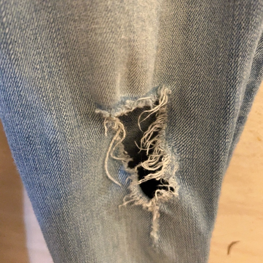 Madewell High Rise Skinny Blue Jeans Distressed Hem Edition With Rips - Picture 5 of 12